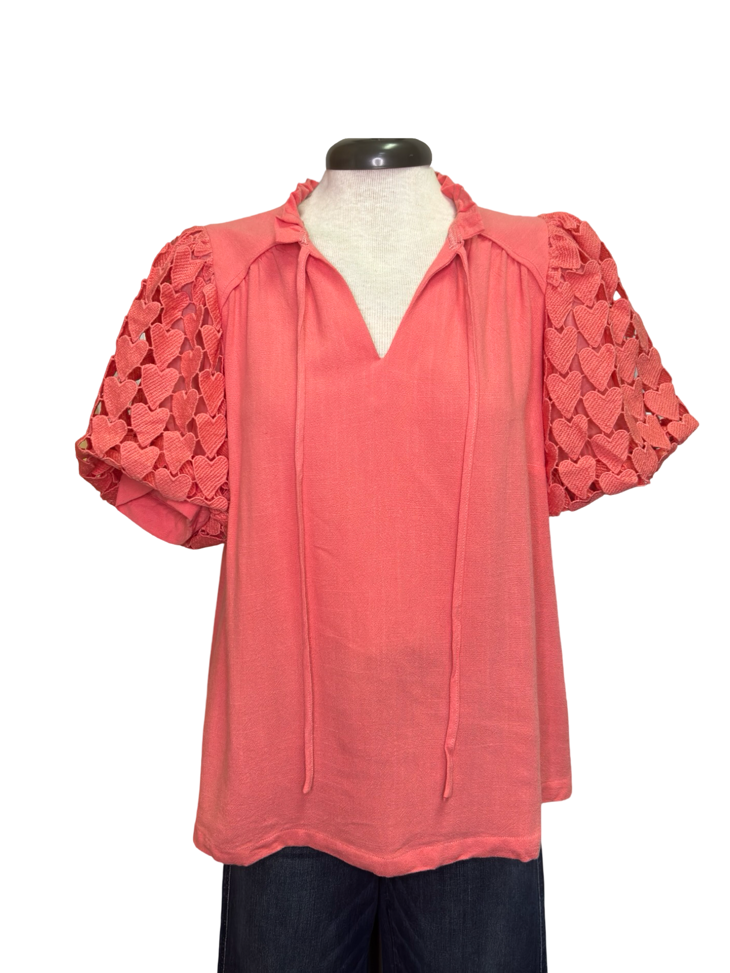 Hearts Aflutter Top Coral