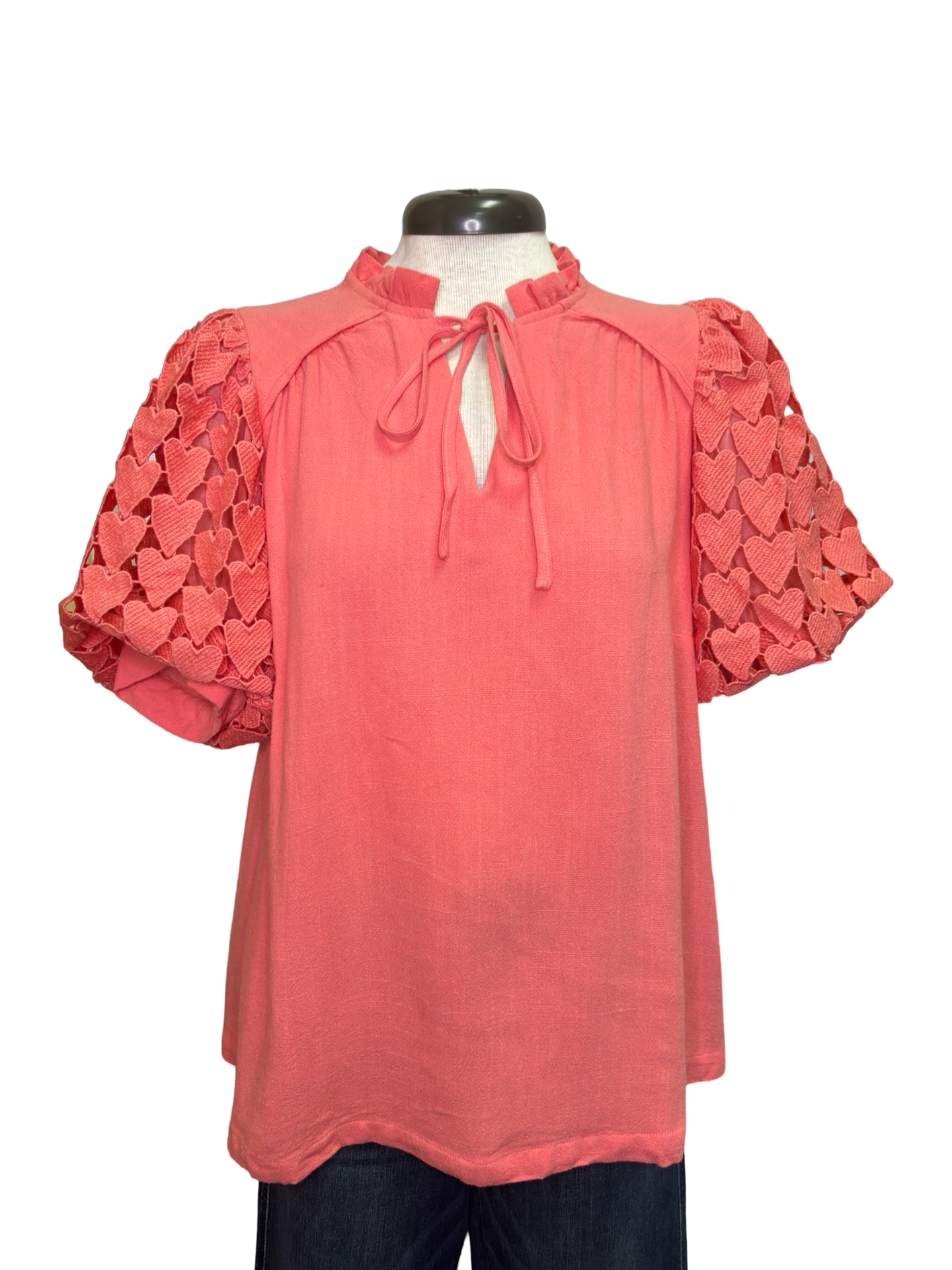 Hearts Aflutter Top Coral