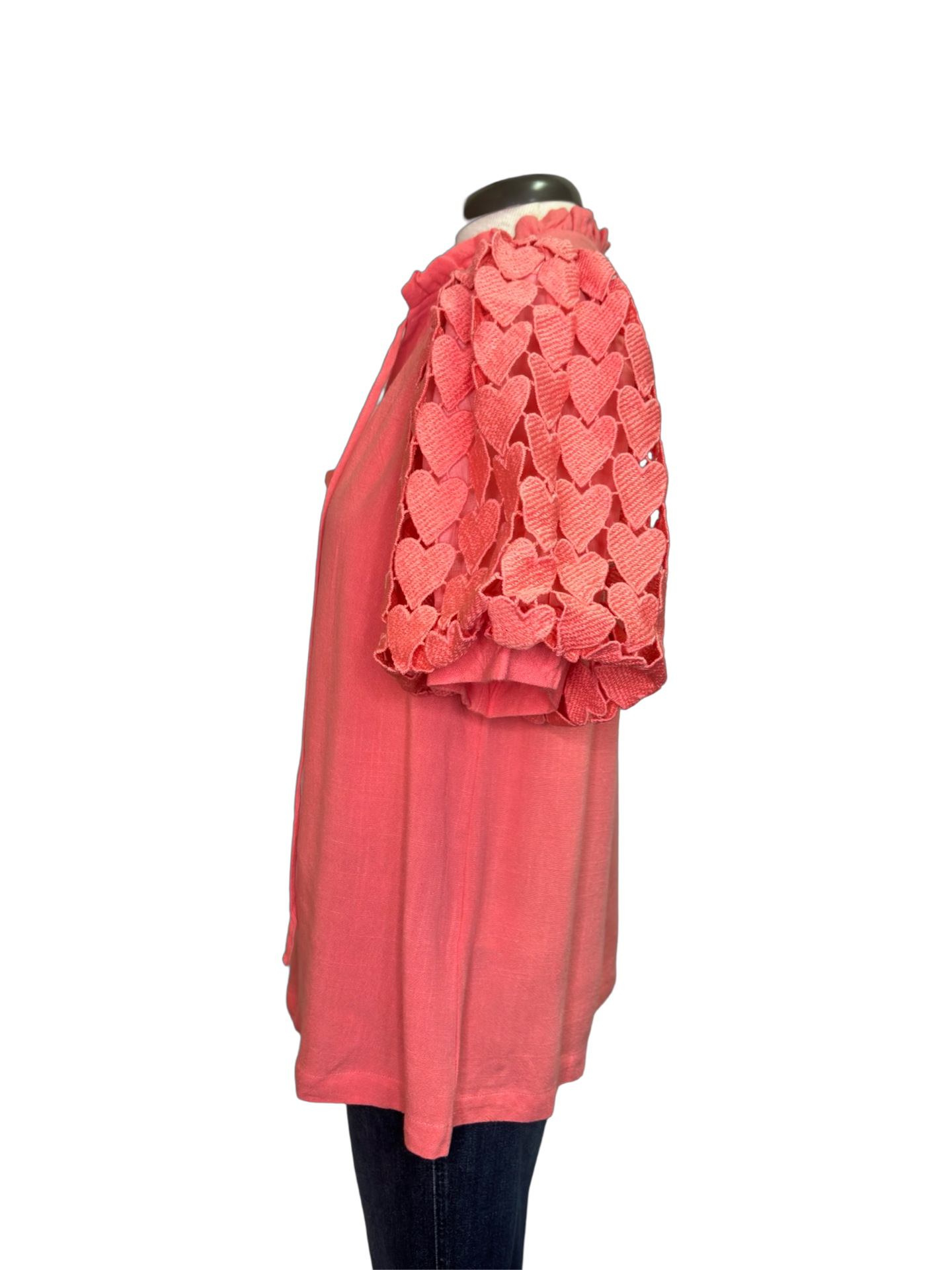 Hearts Aflutter Top Coral