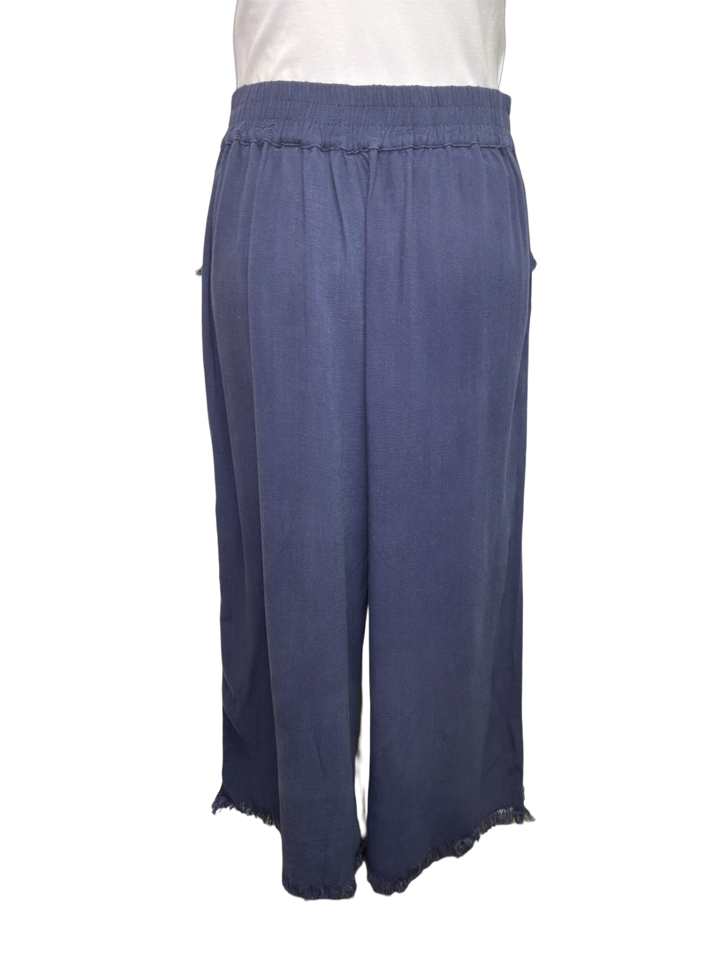 Wide Leg Elastic Waist Pant Navy