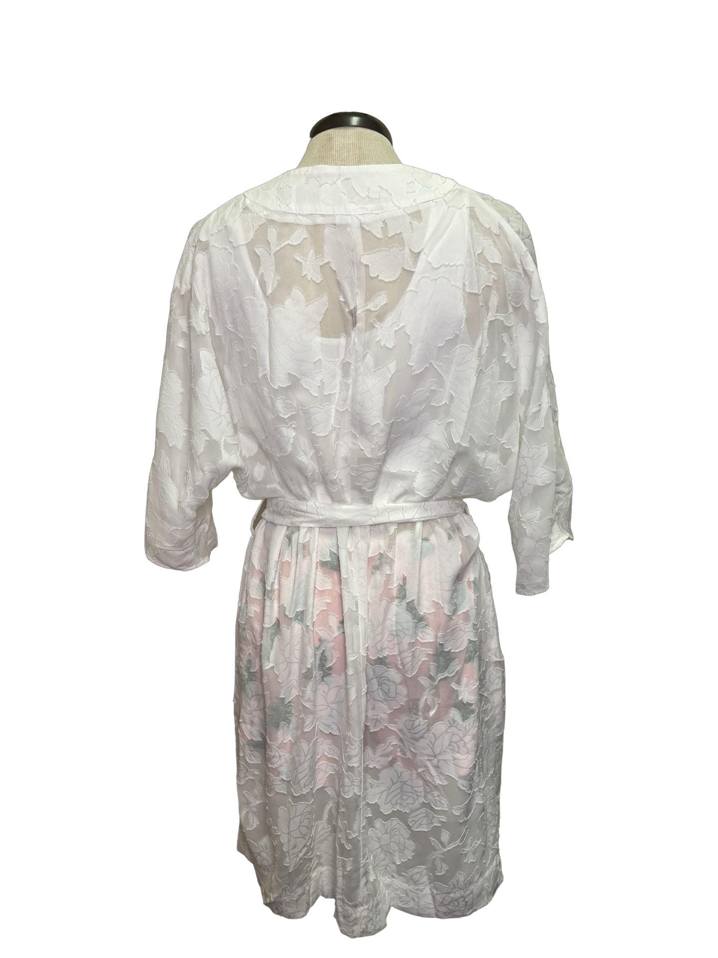 Floral Sheer Robe White