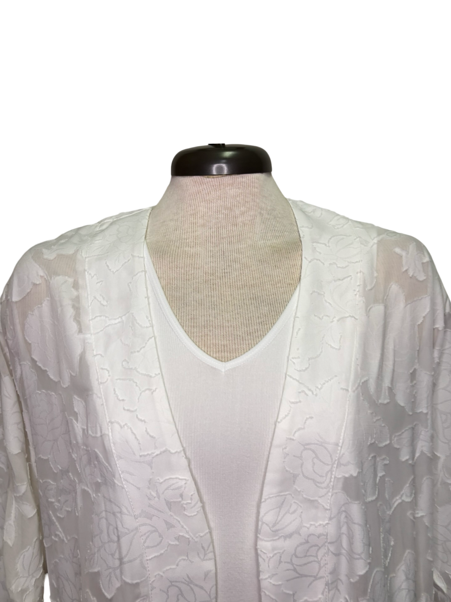 Floral Sheer Robe White