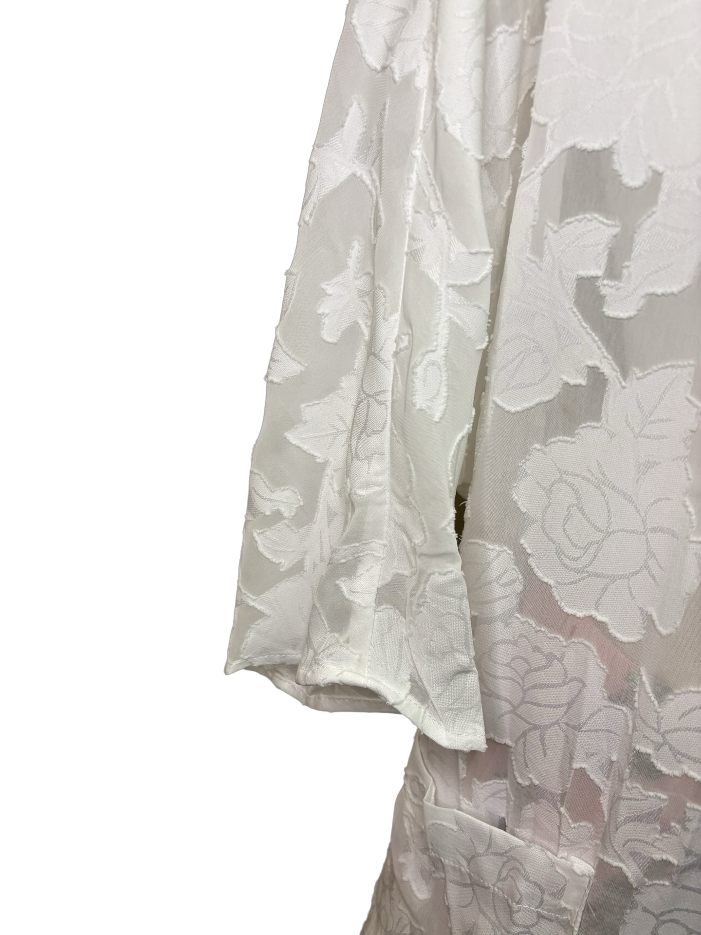 Floral Sheer Robe White