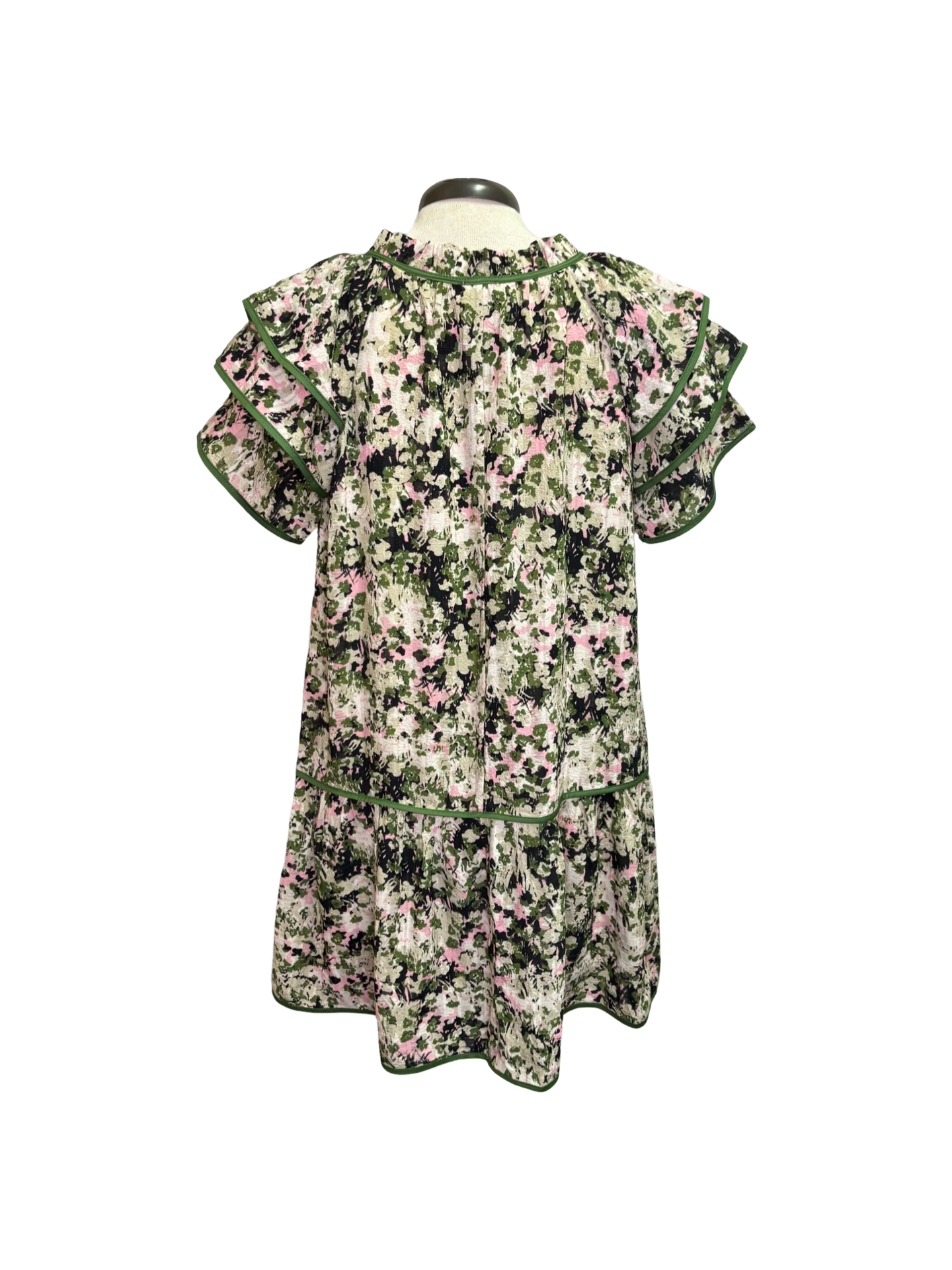 Layered Short Sleeve Floral Dress