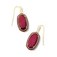 Dani Enamel Framed Drop Earrings Gold Maroon Magnesite