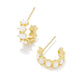 Cailin Crystal Huggie Earrings Gold Ivory MOP