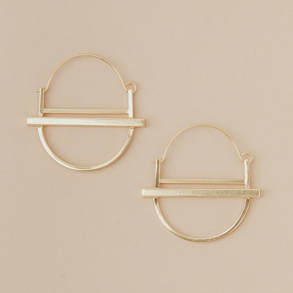 Refined Earring Saturn Hoop Gold