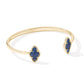 Abbie Pave Frame Cuff Bracelet Gold Navy Abalone