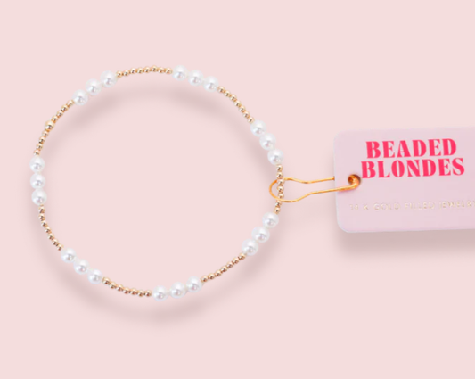 BB ILY Pearl in Gold Bracelet