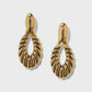 Athena Scalloped Post Drop Earrings Gold