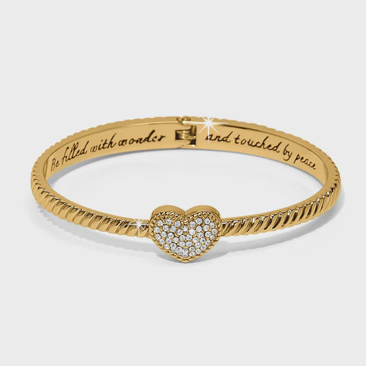 Celestia Heart Hinged Bangle Gold