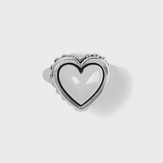 Pretty Tough Bold Heart Ring Silver