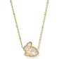 Bunny Short Pendant Necklace Gold Taupe MOP