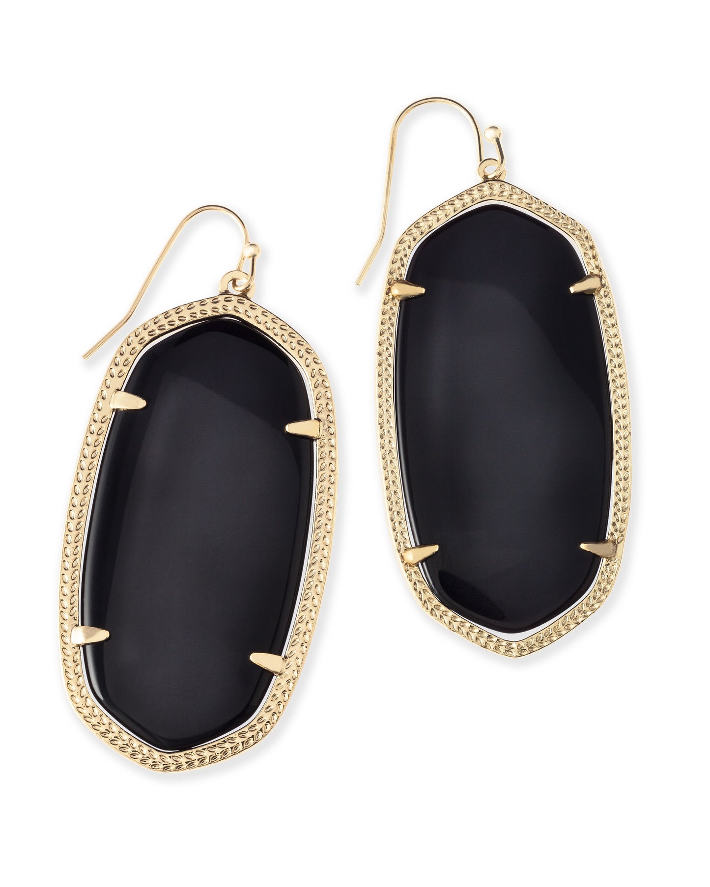 Danielle Statement Earrings Gold Black