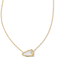 Cheer Short Pendant Necklace Gold White MOP