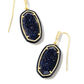 Dani Enamel Framed Drop Earrings Gold Black Goldstone