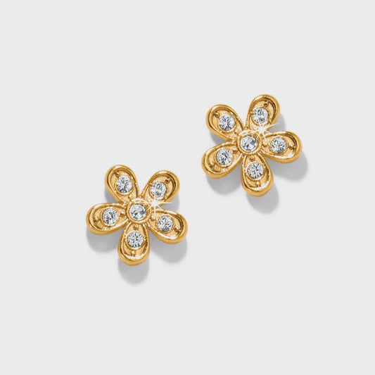 Enchanting Flower Post Earrings Gold