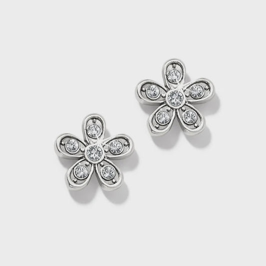 Enchanting Flower Post Earrings Silver