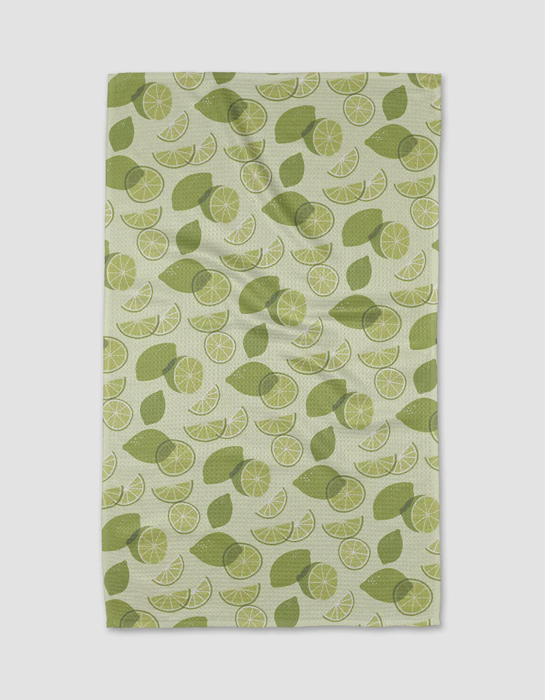 Limes Geometry Tea Towel