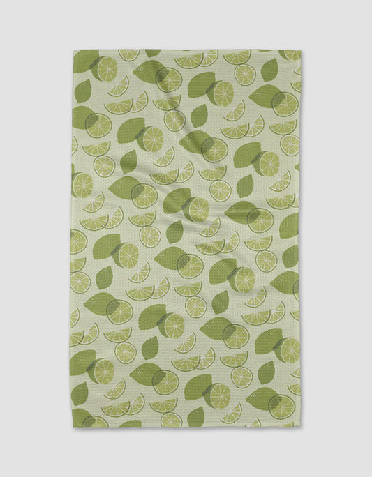 Limes Geometry Tea Towel