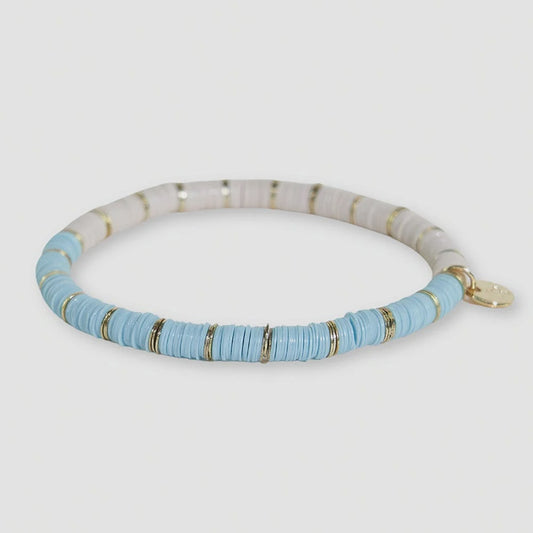 Grace Half Light Blue Half White Stretch Bracelet