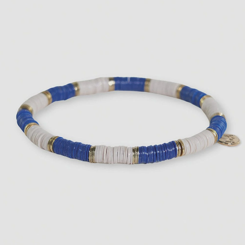 Grace Lapis/Ivory Sequin Stretch Bracelet