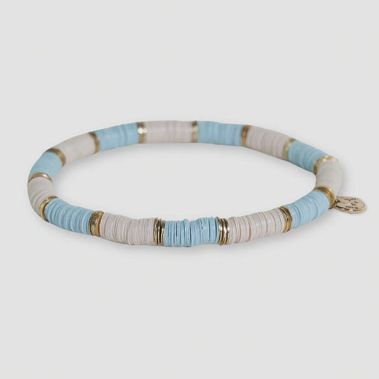 Grace Light Blue/Ivory Sequin Stretch Bracelet
