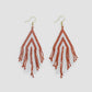 Haley Game Day Triangle Fringe Earrings Burnt Orange/White