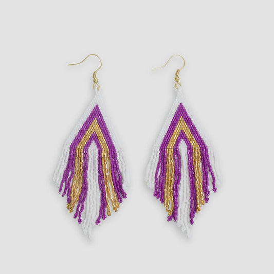 Haley Purple/Gold Game Day Stacked Earrings