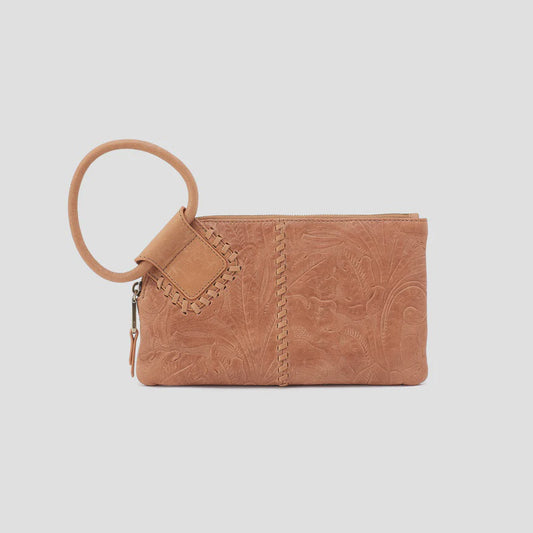 Sable Wristlet by Hobo in Saddle Tooled Emboss