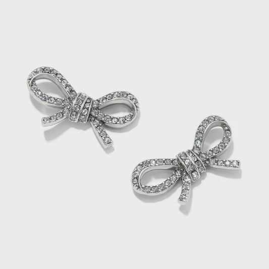 Illumina Bow Post Earrings Silver