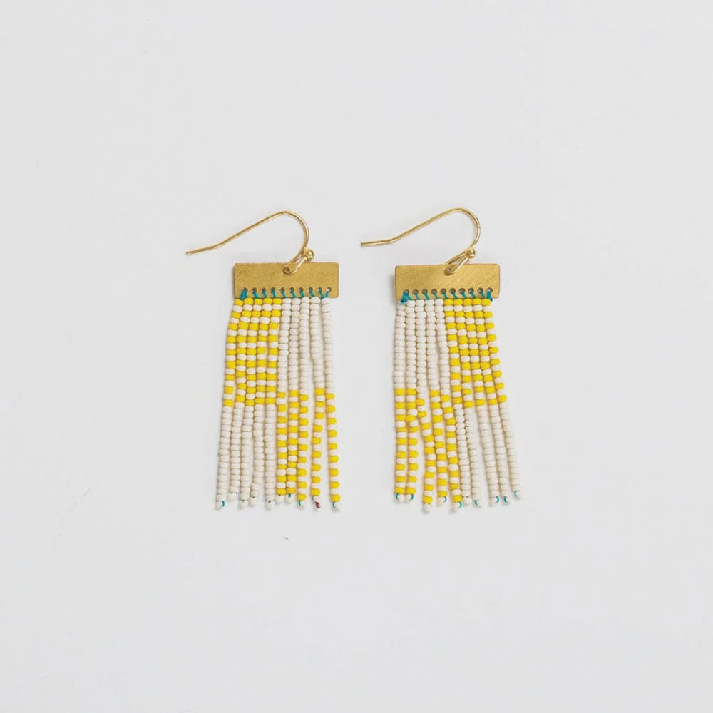 Scout Stripes Fringe Earrings Lemon