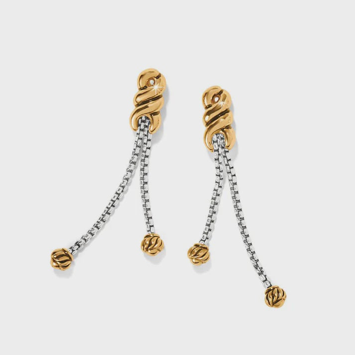 Interlok Twist Double Chain Post Drop Earrings