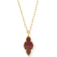 Abbie Pave Frame Large Long Pendant Necklace Gold Cranberry Illusion