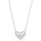 Ari Heart Short Pendant Silver Ivory MOP