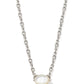 Cailin Crystal Pendant Necklace Silver Ivory MOP