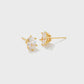 Cailin Crystal Stud Earrings Gold White CZ