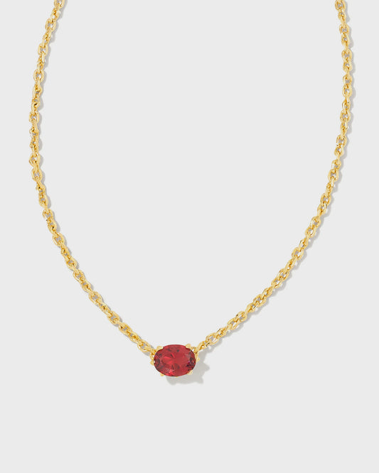 Cailin Crystal Pendant Necklace Gold Burgandy Crystal