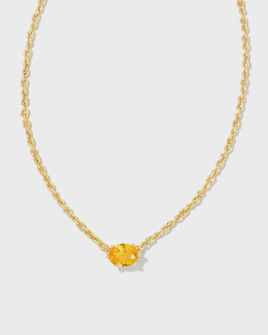 Cailin Crystal Pendant Necklace Gold Yellow Crystal