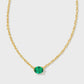 Cailin Crystal Pendant Necklace Gold Green Crystal