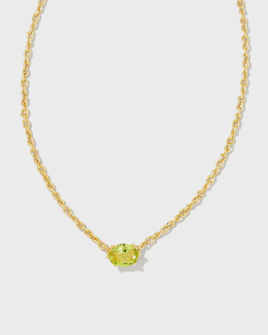 Cailin Crystal Pendant Necklace Gold Peridot Crystal