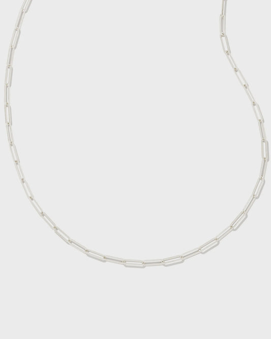 Courtney Paperclip Necklace Silver