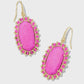 Dani Color Burst Frame Drop Earrings Gold Neon Pink