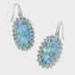 Dani Color Burst Frame Drop Earrings Silver Bronze Veined Aqua