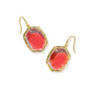 Daphne Drop Earrings Gold Dichroic Glass