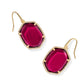 Daphne Pave Frame Drop Earrings Gold Berry Mica