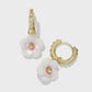 Deliah Huggie Earrings Gold Iri Pink White Mix