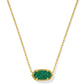 Elisa Short Pendant Necklace Gold Emerald Drusy