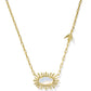 Elisa Bird Short Pendant Necklace Gold Opalite Illusion