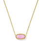 Elisa Short Pendant Necklace Gold Carnation Kyocera Opal